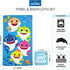 Franco Baby Shark Kids Bath/Pool/Beach Soft Absorbent Cotton Terry Towel with Washcloth 2 Piece Set, 50 in x 25 in...