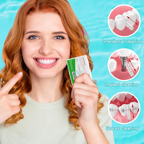 Slim Interdental Brushes, Orthodontic Brushes for Braces, Oral Dental Hygiene Flosser Cleaning Tool for Deep Cleaner 0.7-0.8mm Medium/Large Gaps 3...