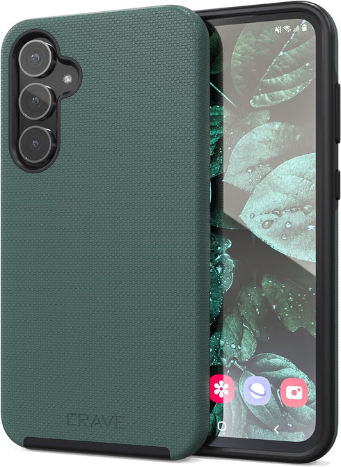 Crave Samsung Galaxy S23 FE Case - Dual Guard Shockproof Protection with Dual Layer Design, Forest Green...
