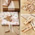 Sturdy Mini Clothes Pins for Photo, 150 Pcs 1 Inch Natural Wooden Clothespins with 33 FT Jute Twine, Small Clips for Crafts Display, Baby Shower G...