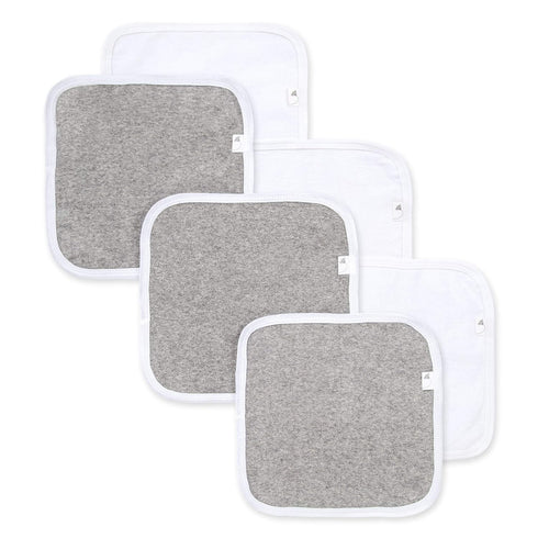 Burts Bees Baby Infant Washcloths Made of 100% Organic Cotton, Soft and Super Absorbent Knit Terry Cloths, 6-Pack Newborn Bath Essentials, Heather...