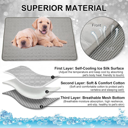 Pet Dog Cooling Bed Mats,Self Cooling Pet Dog Cool Mat Pads for Dogs Cats Indoor and Outdoor (X-Large(28x40 inch), Grey)...