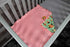 Dear Baby Gear Baby Blankets, Abstact Coral Floral Mint, Coral Minky, 32 Inches by 32 Inches...
