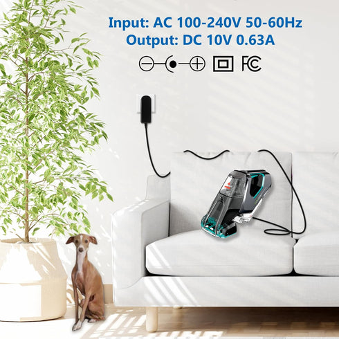 Charger for Bissell Pet Stain Eraser 2837 2842 2846 2877 Compatible with Bissell 1624554 Cordless Vacuum Cleaner Power Cord AC DC Adapter Supply...