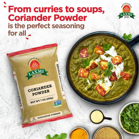 Laxmi Coriander Powder 200gm (7 Oz) | Natural Ground Coriander | Premium quality and high value | Non-GMO Coriander, ground | Free of Adulteration...