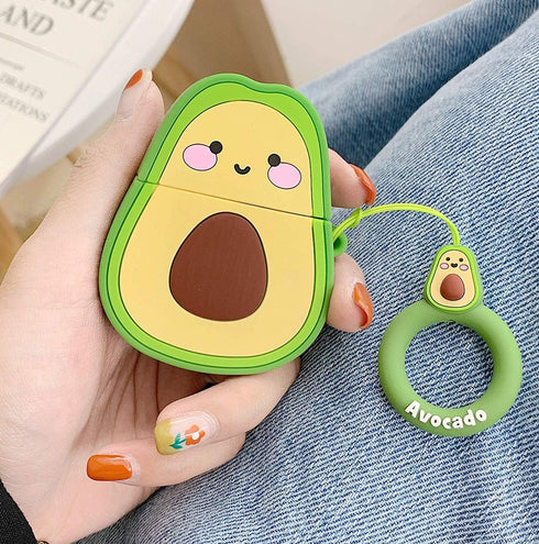 Coralogo Compatible with Airpods 1/2 Cute Case,Cartoon Character Silicone Fruit Airpod Designer Skin Kawaii Funny Fun Cool Keychain Design Cover K...