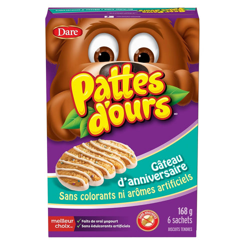 Dare Bear Paws Birthday Cake Soft Cookies 168g - Peanut Free - {Imported from Canada}...