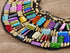 Alilang Black Tribal Large U Shaped Draped Multicolour Rainbow Beads Statement Necklace...