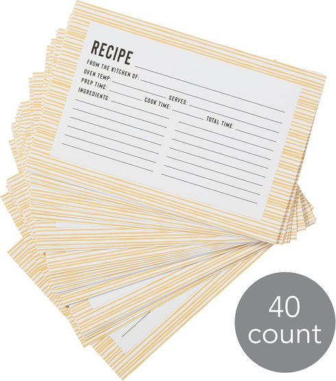 C.R. Gibson Bloom Double Sided Recipe Card Set, 4" W x 6" L, Yellow...
