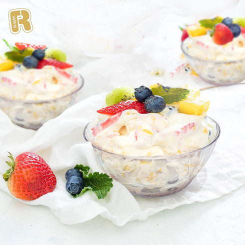 R-kay 6 Oz Clear Plastic Bowls - 50 Pack disposable bowls - Premium Hard Small Plastic Bowls - Heavy Duty Ice Cream Bowls Disposable Dessert Bowls...