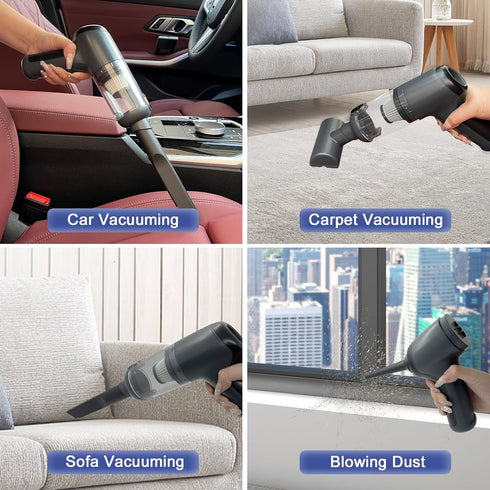 Mini Handheld Vacuum Cordless, Car Vacuum Cleaner Portable Rechargeable 3 in 1 Dust Buster & Air Blower & Pump, High Power Small Car Vacuum Cordle...