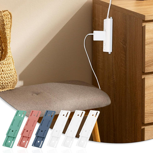 Giantree 6 Pack Self Adhesive Power Strip Holder, Power Strip Holder Desktop Mobile Punch Free Socket Holder, Desktop Socket Fixer for Kitchen Hom...
