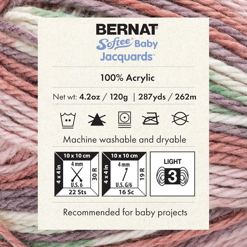 Bernat Softee Baby Jacquards Faded Blooms Yarn - 3 Pack of 4.2oz/120g - Acrylic - #3 DK (Light) - 287 Yards - Knitting, Crocheting & Crafts......