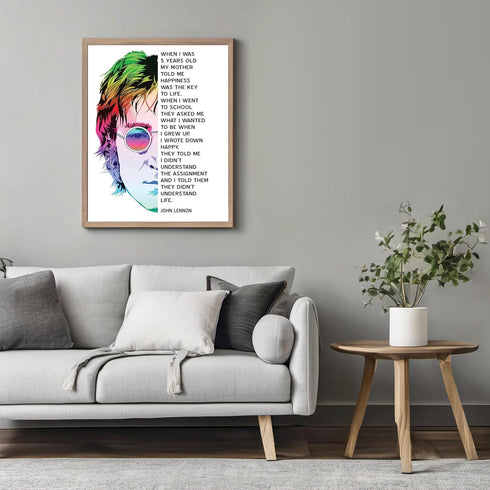 Posterizer 1 pcs-John Lennon life quotes-retro typography-Musical Art Collection-Quotes and Poems-Gift for Men Women Entrepreneur Teens-Decor for ...