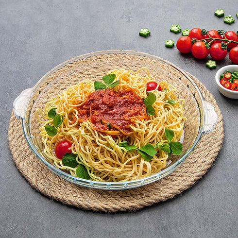 1 Pack Round Glass Pie Pans for Baking Round Baking Dishes with Handles for Apple Pie Pumpkin Pie Salads (Clear 7in)...