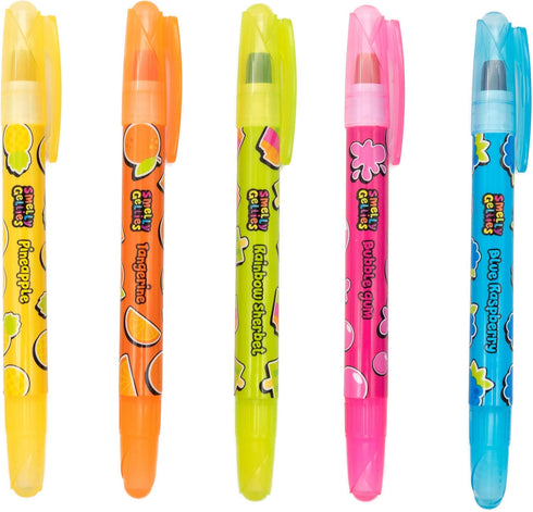 Smelly Gellies - Patented Gourmet Scented Glidewrite Gel Coloring Sticks, Crayons, Highlighters - 5 Count - Gifts for Kids...