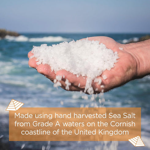 Cornish Sea Salt Really Garlicky Seasoning | Sea Salt Flakes w. Roasted Garlic | Hand-Harvested in Cornwall, England | 1.9 oz Resealable Tub (Pack...
