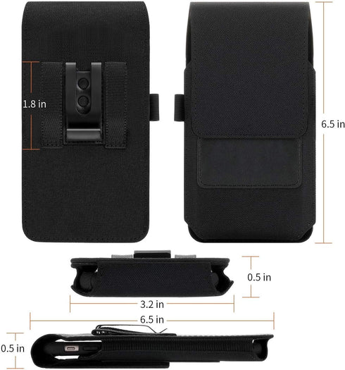Mopaclle Nylon Holster for iPhone 15 Pro Max,14 Pro Max 13 Pro Max, 12 Pro Max Cell Phone Holster Pouch for Galaxy A15 A14 A25 Note 20 Ultra 8 9 S...