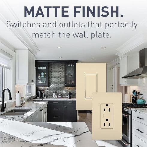 Legrand radiant 2097ICCD12 20 Amp GFCI Self Test Decorator Duplex Outlet, Ivory (1 Count)......