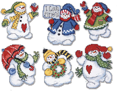 Design Works Crafts, 3-1/2"-4" Each Cross Stitch Ornament Kit, I Love Snow (Set of 6)...
