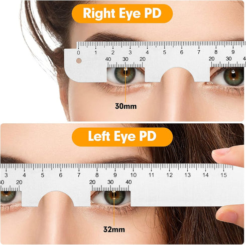 Metal PD Ruler - Pupillary Distance Ruler with Instructions for Myopia Distance Glasses, Pupil Measurement Tool for Prescription Eyeglasses with E...