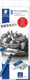 STAEDTLER Mars Lumograph Graphite Artist Sketch Set, 6 Degrees (6B, 4B, 2B, B, HB, 2H), Mini Mars Plastic Eraser, Metal Sharpener 61 100C8LU...