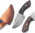 Hunting Knife with Leather Sheath 6-inches Full-tang Fixed Blade Tactical Handmade Damascus Knife, Ideal for Skinning, Outdoor Camping, Hiking, Hu...