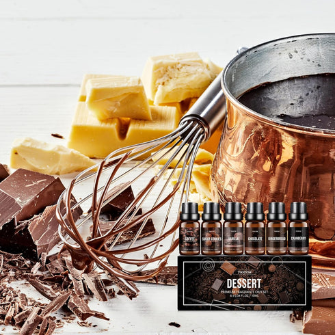 Fragrance Oil Dessert Set, Scented Oil for Soap & Candle Making, Essential Oils for Diffuser-Coffee, Vanilla, Chocolate and More(6 * 10ML)...