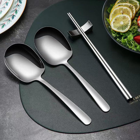 X-Large Serving Spoons Set, 304 Stainless Steel Buffet Serving Spoons, 11.4 Inch Tabletop Serving Utensil Serving for Casseroles, Veggies, Stewed ...
