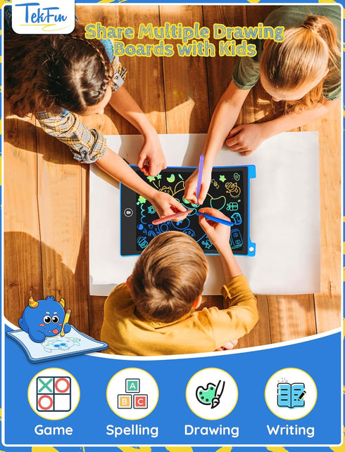 TEKFUN Kids Toys,10in 2 Pack LCD Writing Tablet Coloring Doodle Drawing Board Pad for Kids with Stylus, Car Trip Educational Toys Easter Toys Birt...