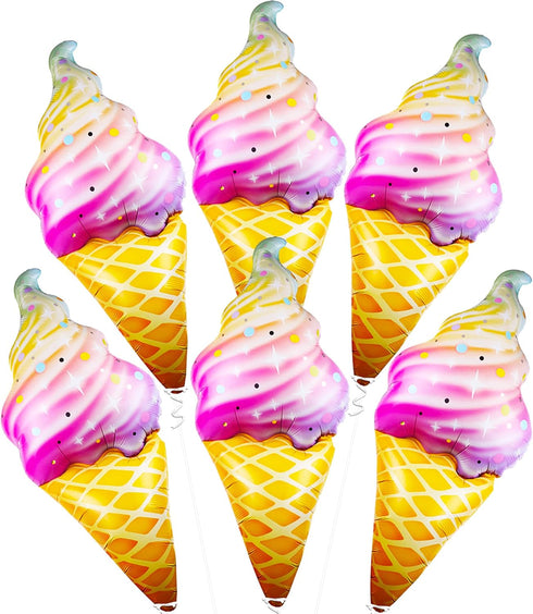 KatchOn, Ice Cream Balloons - Big 37 Inch, Pack of 6 | Ice Cream Party Decoration | Icecream Cone Balloons for Birthday Party Decorations | Summer...