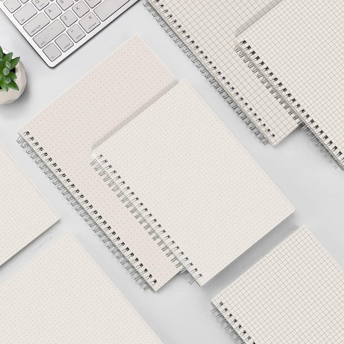 AHGXG Graph Paper Notebook Spiral 2 Pack - Large B5 Grid Notebook 7.3"X 10", 100GSM Thick Graph Grid Paper, Quad Ruled, Total 320 Pages, Transpare...