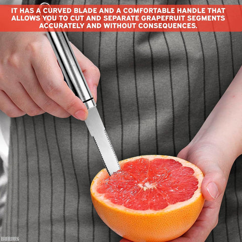 Grapefruit Knife Curved Serrated Blade Knife - Fruit Slicer Cutter small Serrated Knife Kitchen Curved Grapefruit Knife Orange Slicer Cutter - Fru...