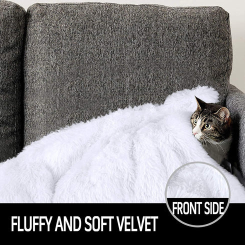 LOCHAS Luxury Fluffy Dog Blanket, Extra Soft and Warm Sherpa Fleece Pet Blankets for Dogs Cats, Plush Furry Faux Fur Puppy Throw Cover, 20''x30'' ...