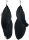 Handmade Black feather earrings for women Natural Goose native super Light Antique earrings (Black)...
