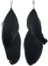 Handmade Black feather earrings for women Natural Goose native super Light Antique earrings (Black)...