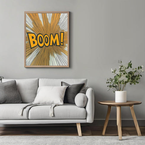 Posterizer 1 pcs-A comic book style explosion with the word BOOM -3-Art in Pop Style Gift for Superhero, Comic Book Fans Decor for Game Room or Ma...
