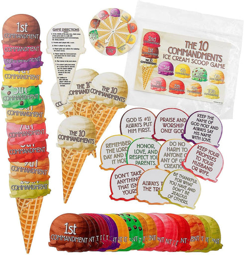 Fun Express Ten Commandments Ice Cream Scoop Game - Religious and Sunday School Educational - 51 Pieces...