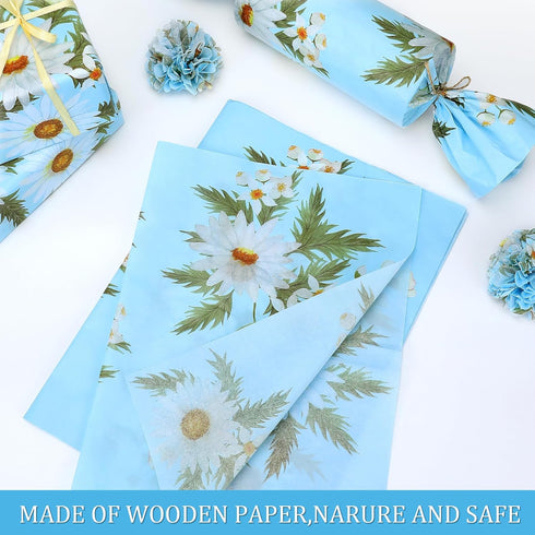 35 Sheets Tissue Paper for Gift Bags, 19.5"x13.6" Floral Tissue Paper Art Crafts Gift Tissue Paper Bulk for Packing Wedding Bridal Shower Birthday...