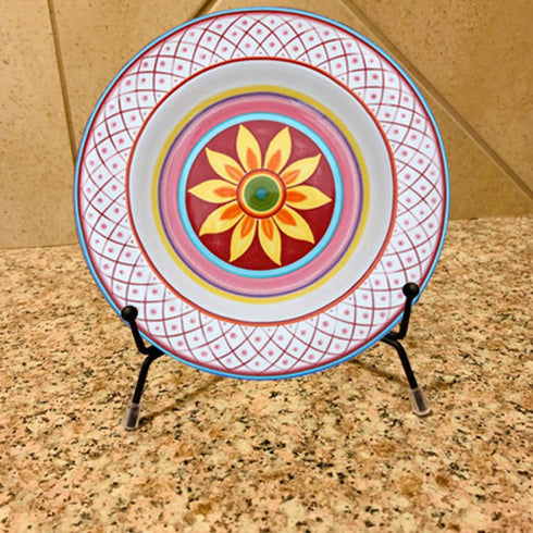 2 Pack Upgraded Plate Display Stands, 12 Inch Anti-Slip Iron Photo Holder Stands Book Display Stands, Compatible 13 to 18 Inch Decorative Plates, ...
