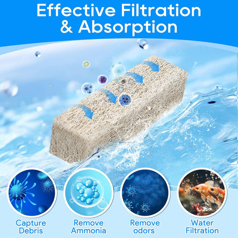 12PCS Ammonia Reducer Filter Pads Compatible with Aqueon Filter 10, Fish Tank Filters Replacement Filter Cartridges for Aqueon Quietflow LED PRO &...