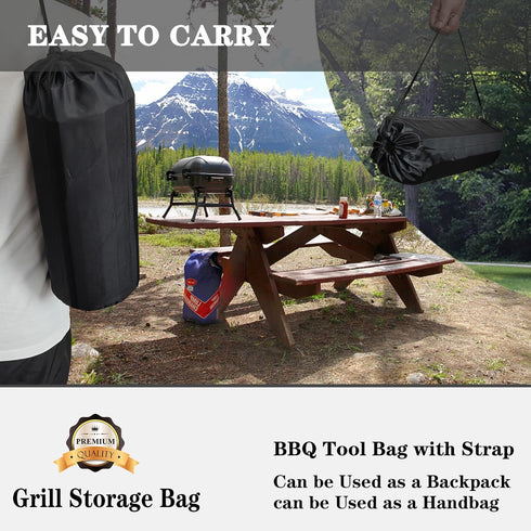 Grill Utensil Storage, Grilling Bags for Outdoor Grilling, Grill Tool Storage, Grill Tools BBQ Bag, Foldable Grill Bag for Camping and Hiking BBQ....