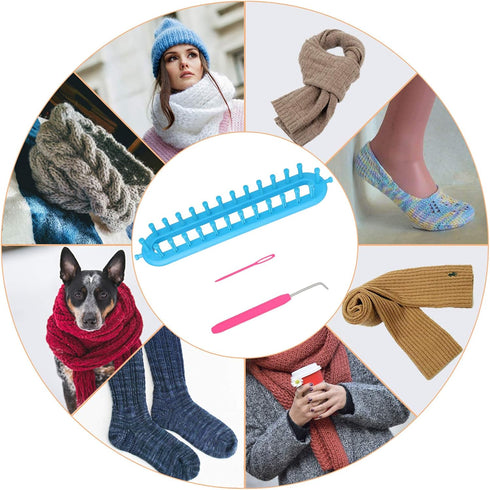 Coopay Scarf Knitting Loom Kit, DIY Craft Knitting Board Looms with Loom Pick Tool and Needle, Durable & Safe, Creativity for Kids Small Knitting ...