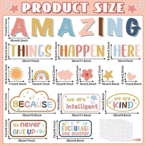 Boho Affirmation Station Bulletin Board Pastel Amazing Things Happen Here Bulletin Board Mental Health Posters for Motivational Inspirational Scho...