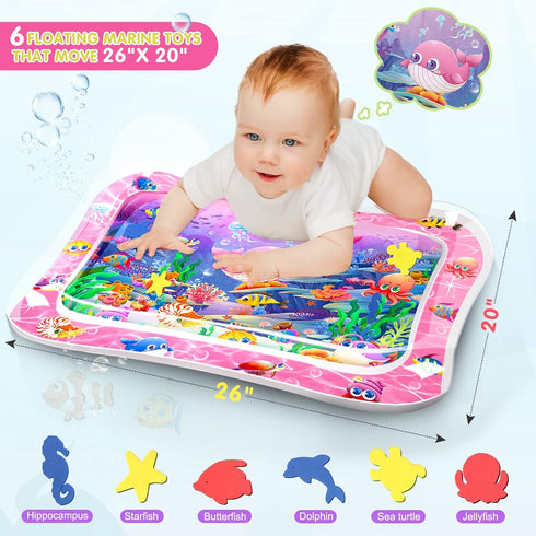 Infinno Tummy Time Mat Premium Baby Water Play Mat for Infants and Toddlers Baby Toys for 3 to 24 Months, Strengthen Your Baby's Muscles, Pink The...
