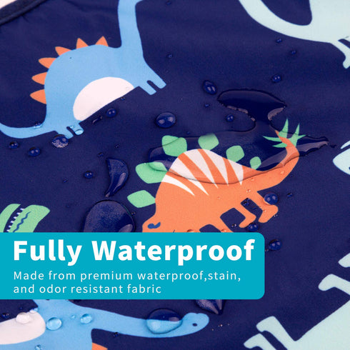 3 Pcs Long Sleeved Bib Set | Baby Waterproof Bibs with Pocket Bundle | Toddler Bib with Sleeves and Crumb Catcher | Stain and Odor Resistance Play...