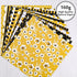 Whaline 12 Design Bee Pattern Paper Pack 24Pcs Yellow Black Honeycomb Scrapbook Paper Double-Sided Collection Decorative Craft Paper for Card Maki...