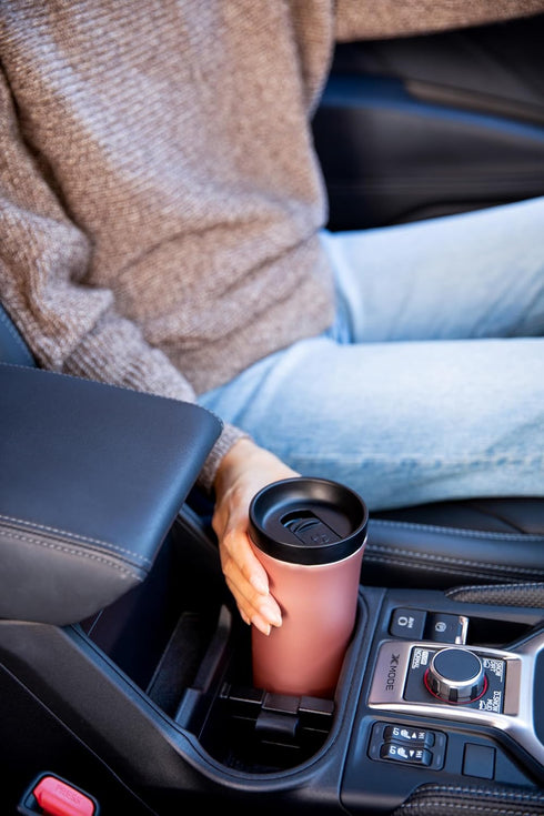 Ello Arabica 14oz Vacuum Insulated Stainless Steel Powder Coat Travel Mug with Leak-Proof Slider Lid, Keeps Hot for 5 Hours, Perfect for Coffee or...