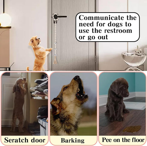 Dog Doorbells, Dog Doorbells for Potty Training, Adjustable Hanging Door Bell with 9 Bells Dog Bells to Go Outside for Small Medium Large Dogs (Na...