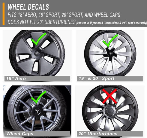 Logo Decal Overlay Stickers for Tesla Model 3 (2017 to 2023), Standard Wrap, 11-pc Set (Gloss Black)...